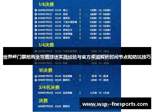 世界杯门票抢购全攻略球迷实战经验与官方渠道解析时间节点和防坑技巧